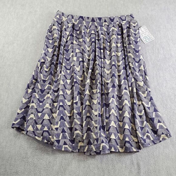 LuLaRoe Skirt Womens 2XL Purple Geo Print Flippy Flared Stretch Elastic Waist - Picture 1 of 11